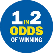 1 in 2 odds of winning